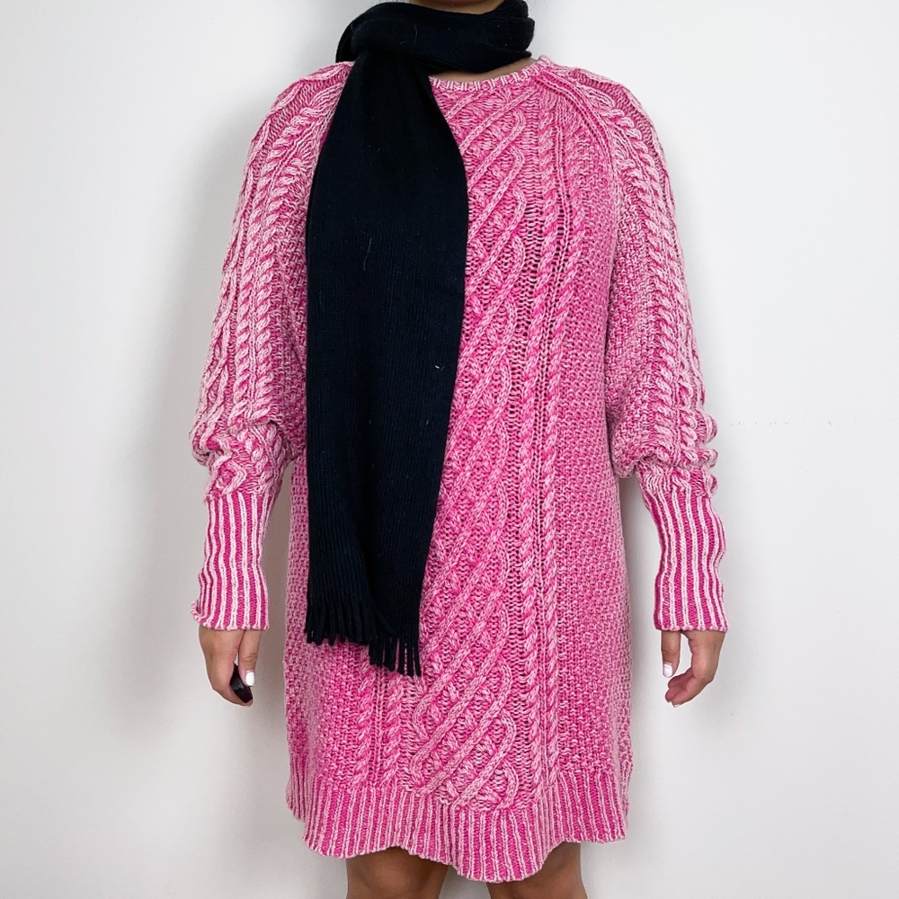 FREE PEOPLE, Pink Cable Knit Dress